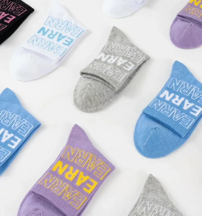 Women's Letter Jacquard Breathable Ankle socks