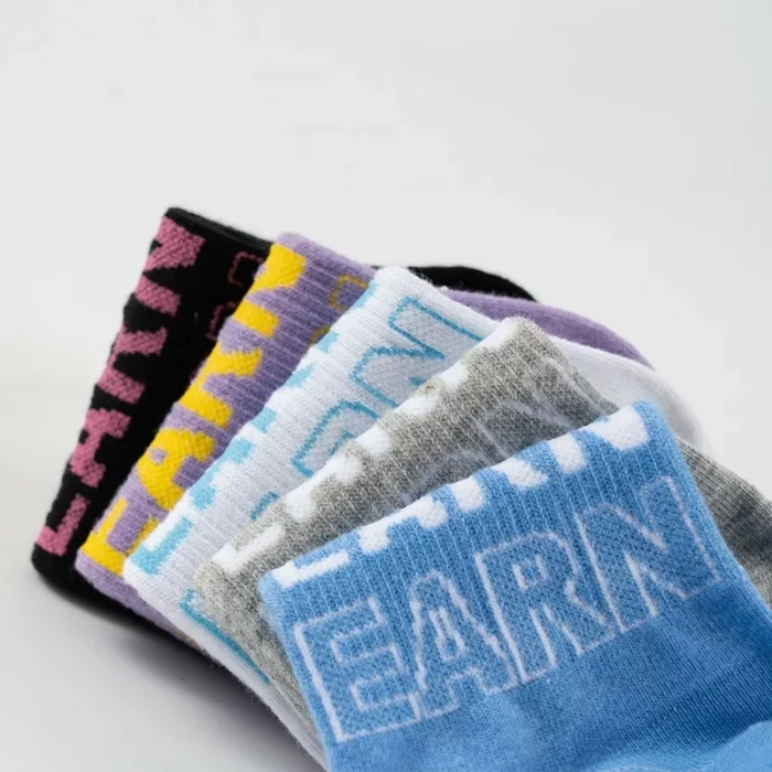 Women's Letter Jacquard Breathable Ankle socks - Imagen 8