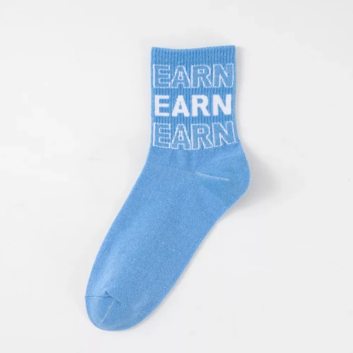 Women's Letter Jacquard Breathable Ankle socks - Imagen 4