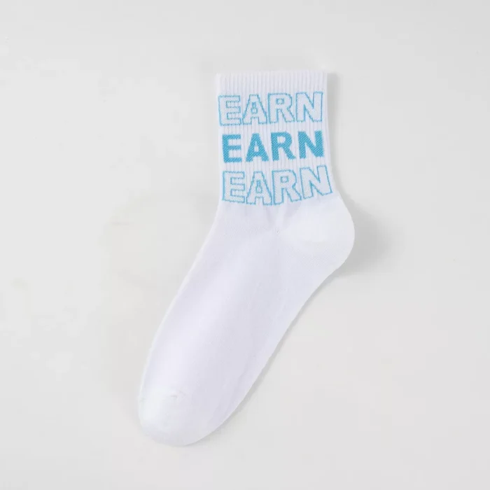 Women's Letter Jacquard Breathable Ankle socks - Imagen 3