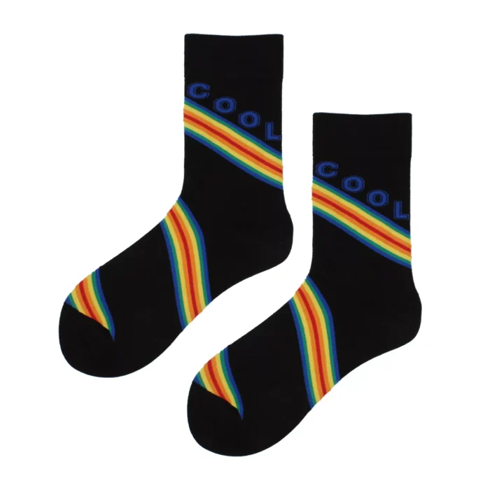 Women's Men's Rainbow Stripe Trendy Socks - Imagen 2