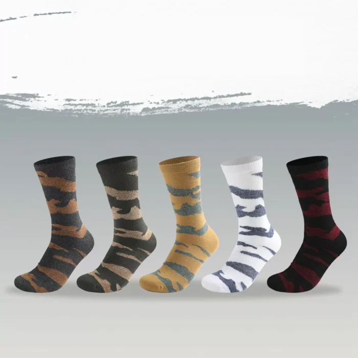 Camouflage Color Soft Cotton Man Women Sports Socks