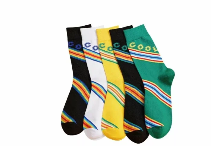 Women's Men's Rainbow Stripe Trendy Socks